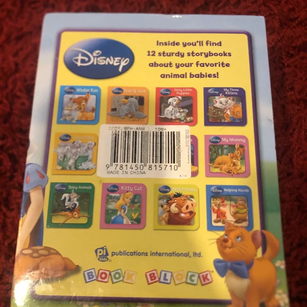 Sealed New Disney Baby Animal Storybook 12 Board Book Set My First Library